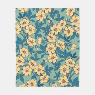 Elegantes Blumenmuster in kleiner Hand gezeichnet Fleecedecke