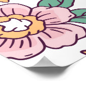 Elegantes Blumenmuster in kleiner Hand gezeichnet  Poster (Ecke)