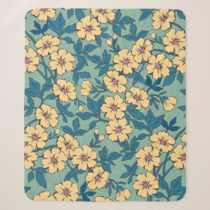Elegantes Blumenmuster in kleiner Hand gezeichnet Sherpadecke
