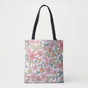 Elegantes Blumenmuster in kleiner Hand gezeichnet  Tasche