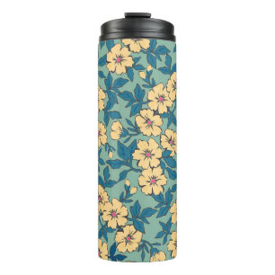 Elegantes Blumenmuster in kleiner Hand gezeichnet Thermosbecher