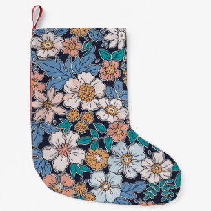 Elegantes Blumenmuster in kleiner Hand gezeichnet  Weihnachtsstrumpf