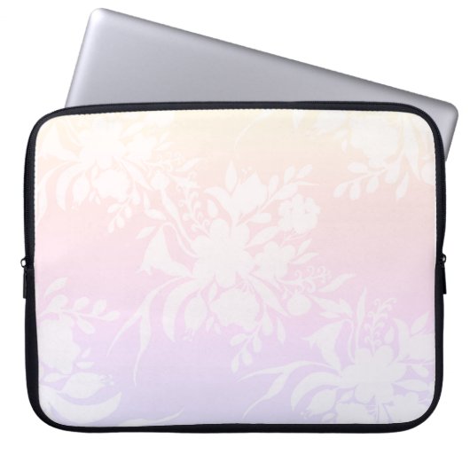 Elegantes Blumenmuster in Pastellfarben Laptopschutzhülle (Vorderseite)