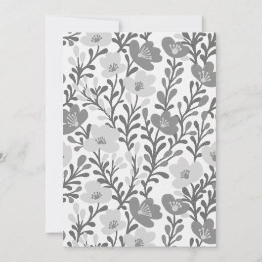 Elegantes Blumenmuster Individuelles PARTY Einladung (Rückseite)