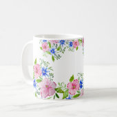 Elegantes Blumenmuster Kaffeetasse (Vorderseite Links)