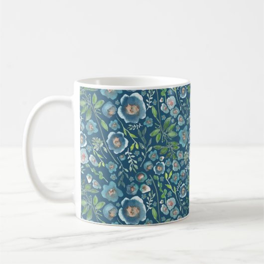 Elegantes Blumenmuster Kaffeetasse (Links)