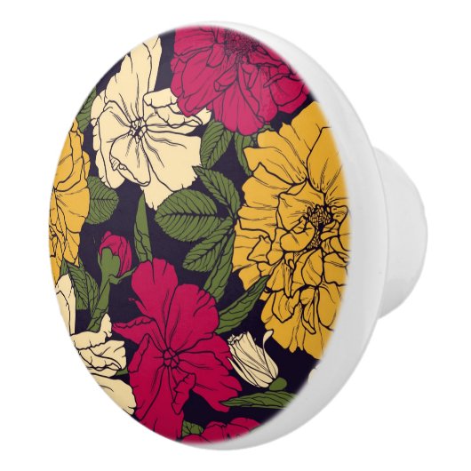 Elegantes Blumenmuster Keramikknauf (Rechts)