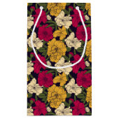 Elegantes Blumenmuster Kleine Geschenktüte (Rückseite)