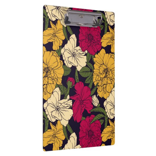 Elegantes Blumenmuster Klemmbrett (Rechts)