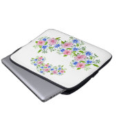 Elegantes Blumenmuster Laptopschutzhülle (Vorne Knopf)