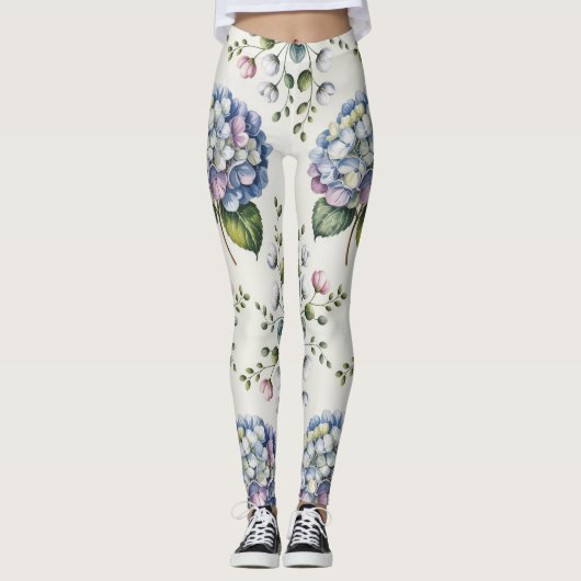 Elegantes Blumenmuster Leggings (Vorderseite)