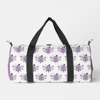 Elegantes Blumenmuster lila violett grau Duffle Bag