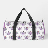 Elegantes Blumenmuster lila violett grau Duffle Bag (Rückseite)