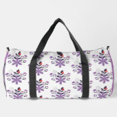 Elegantes Blumenmuster lila violett grau Duffle Bag (Rückseite)