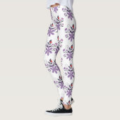 Elegantes Blumenmuster lila violett grau Leggings (Links)