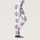 Elegantes Blumenmuster lila violett grau Leggings (Rechts)