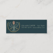 Elegantes Blumenmuster Lucile Tile Deep Green Mini Visitenkarte (Vorderseite)