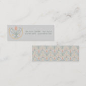 Elegantes Blumenmuster Lucile Tile Soft Gray Mini Visitenkarte (Vorne/Hinten)