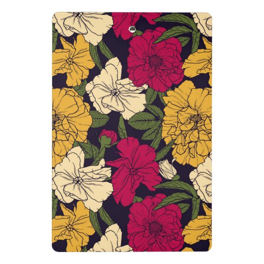 Elegantes Blumenmuster Mini Klemmbrett (Rückseite)