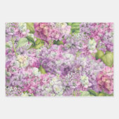 Elegantes Blumenmuster mit blauem Rosa Hydrangea-M Geschenkpapier Set (Vorderseite 3)