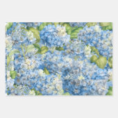 Elegantes Blumenmuster mit blauem Rosa Hydrangea-M Geschenkpapier Set (Vorderseite 2)