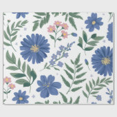 Elegantes Blumenmuster mit frischen Pflanzen Geschenkpapier (Flach)