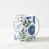 Elegantes Blumenmuster mit frischen Pflanzen Kaffeetasse (VorderseiteRechts)