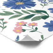 Elegantes Blumenmuster mit frischen Pflanzen Poster (Ecke)
