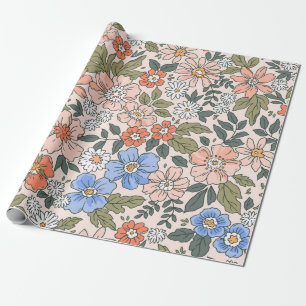 Elegantes Blumenmuster mit kleinen handgezeichnete Geschenkpapier