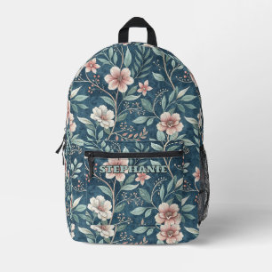 Elegantes Blumenmuster mit rosa und cremefarbenen Bedruckter Rucksack