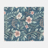 Elegantes Blumenmuster mit rosa und cremefarbenen  Fleecedecke (Vorderseite (Horizontal))