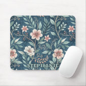 Elegantes Blumenmuster mit rosa und cremefarbenen  Mousepad (Mit Mouse)