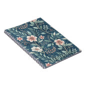 Elegantes Blumenmuster mit rosa und cremefarbenen Notizblock (Rechte Seite)