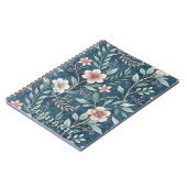 Elegantes Blumenmuster mit rosa und cremefarbenen Notizblock (Linke Seite)