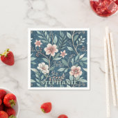 Elegantes Blumenmuster mit rosa und cremefarbenen  Serviette (Beispiel)
