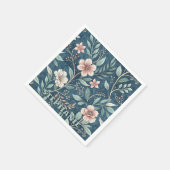 Elegantes Blumenmuster mit rosa und cremefarbenen  Serviette (Ecke)