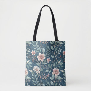 Elegantes Blumenmuster mit rosa und cremefarbenen  Tasche