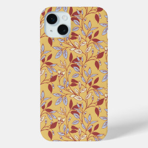 Elegantes Blumenmuster mit roten und blauen Blätte Case-Mate iPhone Hülle