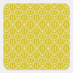 Elegantes Blumenmuster mit roten und blauen Blätte Quadratischer Aufkleber