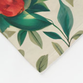Elegantes Blumenmuster mit roten und rosa Blume Fleecedecke (Ecke)