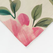 Elegantes Blumenmuster mit roten und rosa Blume Fleecedecke (Ecke)