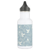 Elegantes Blumenmuster Monogramm| Wasserflasche (Links)