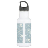 Elegantes Blumenmuster Monogramm| Wasserflasche (Rückseite)