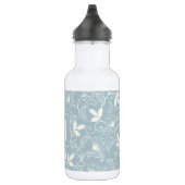Elegantes Blumenmuster Monogramm| Wasserflasche (Rechts)