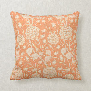 Elegantes Blumenmuster Orangefarbenes Cream-Kissen Kissen