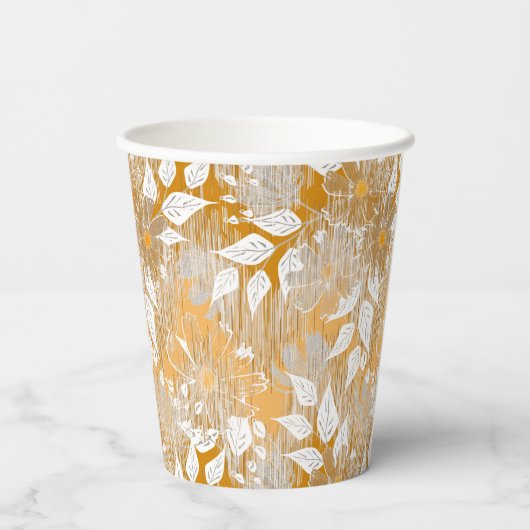 Elegantes Blumenmuster. Pappbecher (Rückseite)