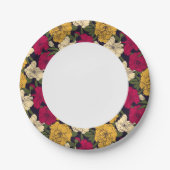 Elegantes Blumenmuster Pappteller (Vorderseite)