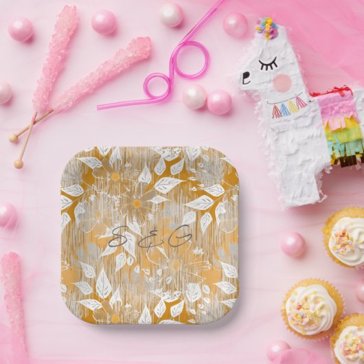 Elegantes Blumenmuster. Pappteller (Party)