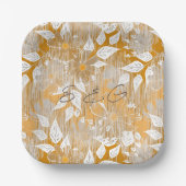 Elegantes Blumenmuster. Pappteller (Vorderseite)