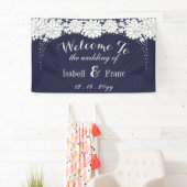 Elegantes Blumenmuster-Party Hochzeit Banner (Insitu)